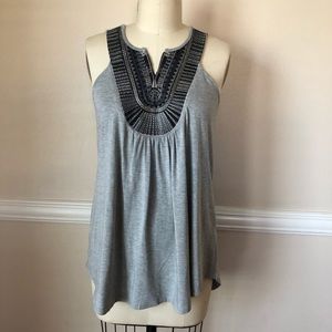 ELLA MOSS Size Medium M EMBROIDERED SLEEVELESS TOP